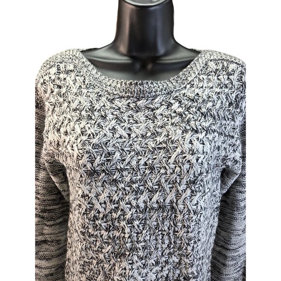 Sweater Its Our Time Black & Cream Knit Long Sleeve Womens Medium New - Picture 2 of 9